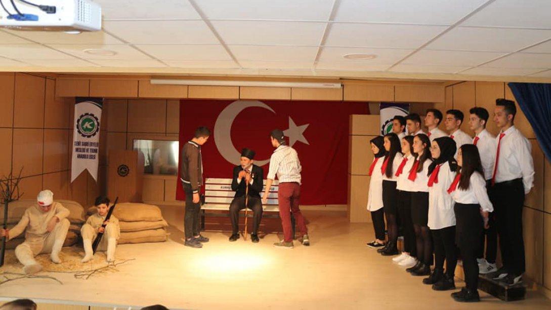 12 Mart İstiklal Marşının 98. Kabul Günü ve Mehmet Akif Ersoyu Anma Günü Etkinlikleri İlçemiz Şehit Sabri Eryeler Mesleki ve Teknik Anadolu Lisesinde Gerçekleştirildi