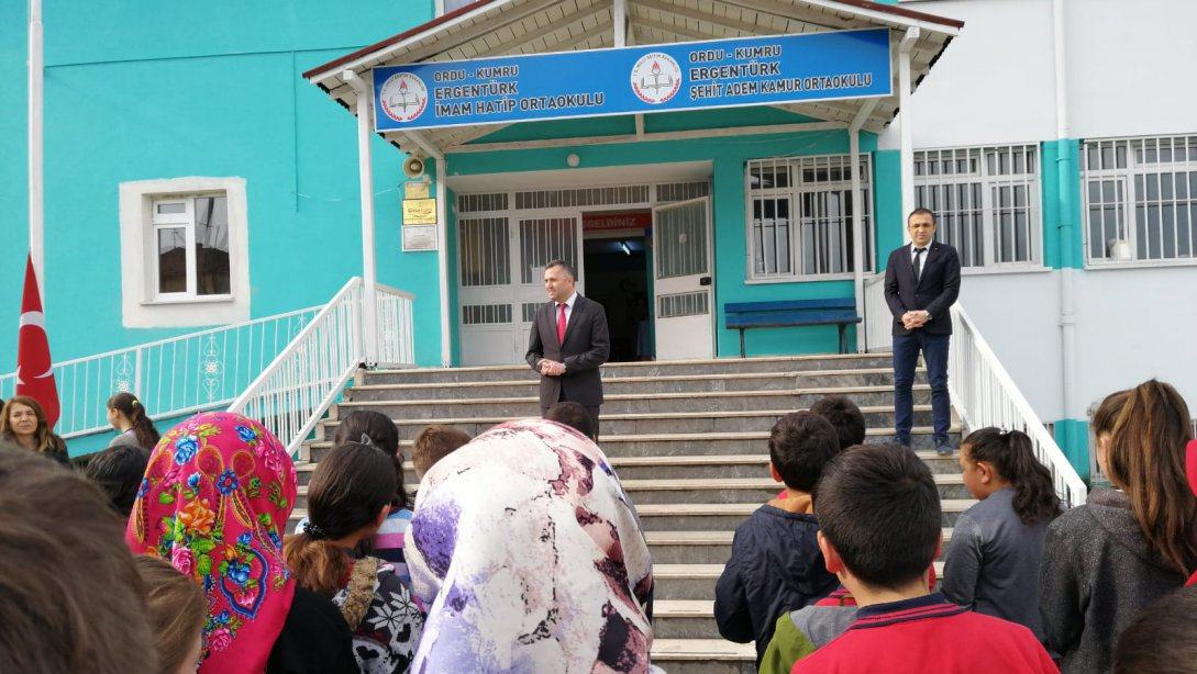 İlçe Milli Eğitim Müdürümüz Ergentürk Şehit Adem Kamur Ortaokulunu ve Ergentürk İmam Hatip Ortaokulunu Ziyaret Etti
