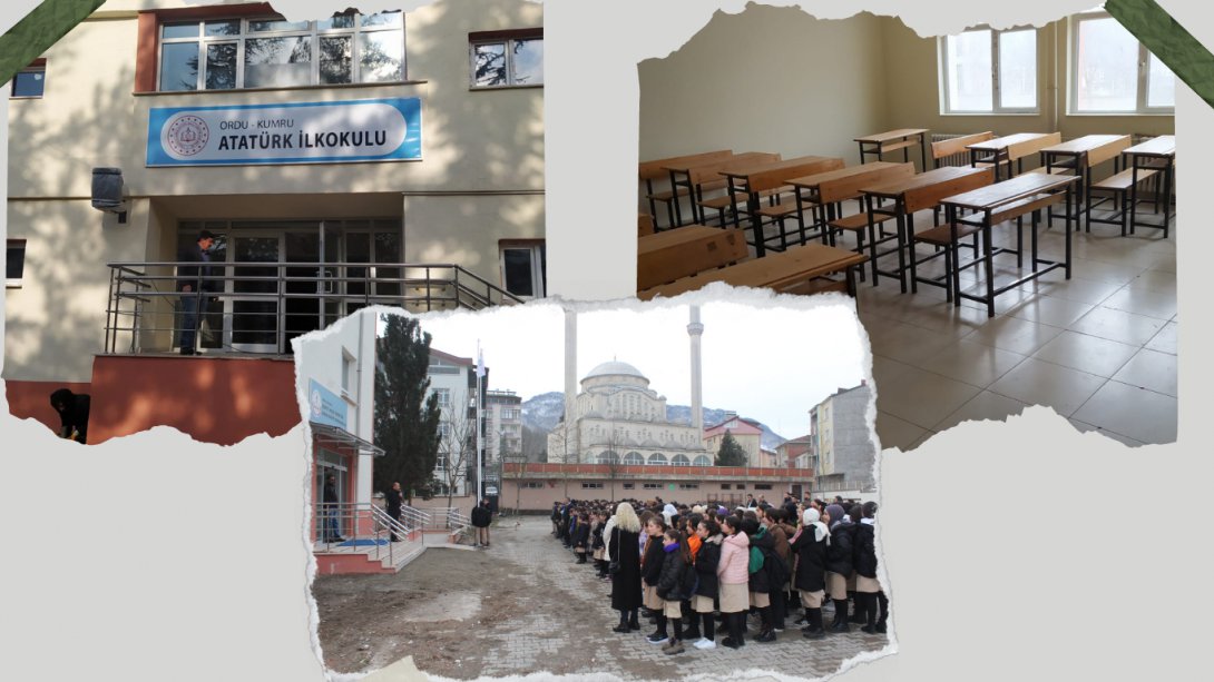 Güçlendirilmesi Tamamlanan Atatürk İlkokulumuz ve Şehit Neşe Eryetim İmam Hatip Ortaokulumuz Eğitim Öğretime Başladı